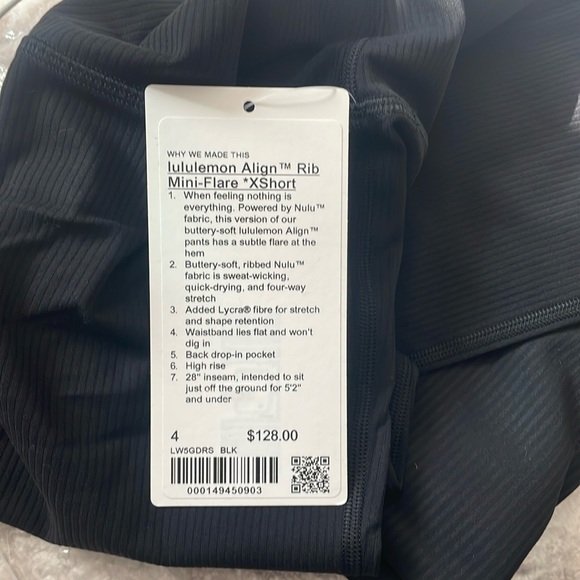 NWT Lululemon Align Ribbed Mini-Flared Pant *Extra Short 28” Black Size 4 - Picture 5 of 10